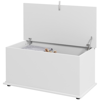 HOMCOM Banquette Rangement Bois 80x40x40 cm Blanc
