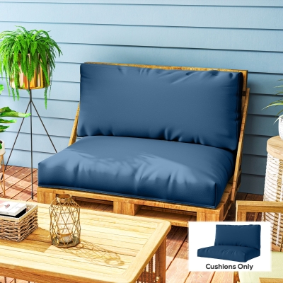 Outsunny 2-Seater Pallet Cushions 20cm Thick Navy Blue