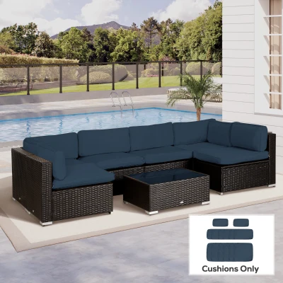 Outsunny Rattan Sofa Cover Replacement Outdoor Blue