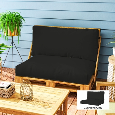 Outsunny 2 Seater Pallet Cushions 20cm Thick Black