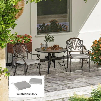 Outsunny Garden Chair Cushions Set of 2 Light Grey