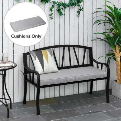 Outsunny 2-Seater Garden Bench Cushion Light Grey