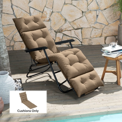 Outdoor Seat Cushion 190L x 56W x 10D cm Khaki