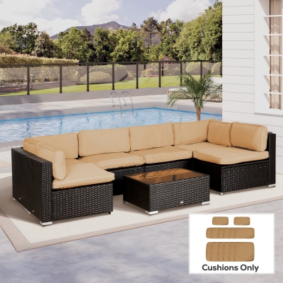 Outsunny Rattan Sofa Cushion Cover Replacement Beige