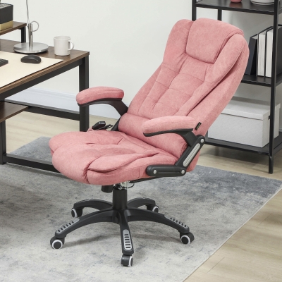 Vinsetto Silla Oficina con Masaje de 6 Puntos con Función Basculante con Calefacción Altura Ajustable