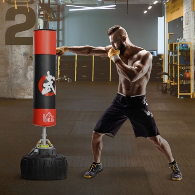 HOMCOM 70'' Freestanding Boxing Punch Bag Stand with Weighted Base, Absorption Springs for Home Gym Professional Work Out