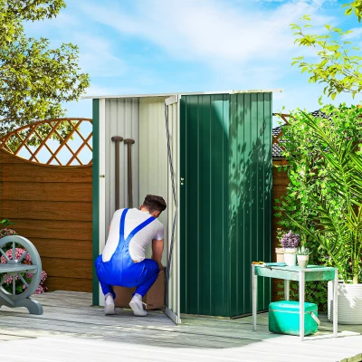 Outsunny Capanno attrezzi 142cm x 84cm x 189cm Verde Scuro