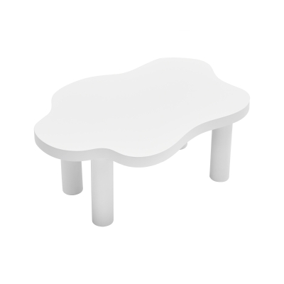 Cloud Shaped Coffee Table with Robust Construction, White
