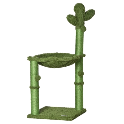 PawHut Cactus Cat Tree Tower with Hammock 40x40x96cm