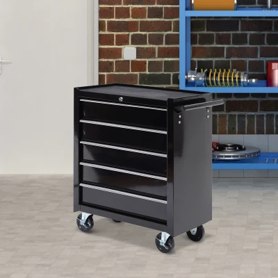 HOMCOM Carrello officina 68cm x 33cm x 75cm Nero