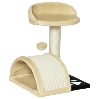 PawHut Albero Tiragraffi per Gatti per Gioco e Relax 35.5x37x46 cm Beige