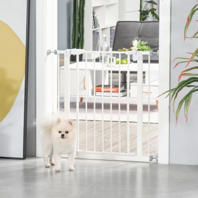 PawHut Adjustable Pressure Fit Safety Gate, Pet Dog Barrier for for Doorways, Staircases, Hallways with Auto Close, Double Locking, Opening 74-80cm