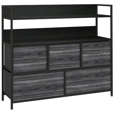 Chest of Drawers 98W x 29D x 85Hcm Black