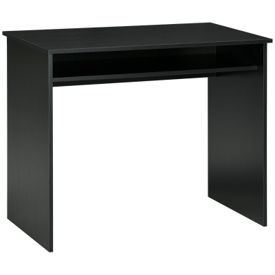 HOMCOM Modern Computer Desk with Storage Shelf 90x50cm Black