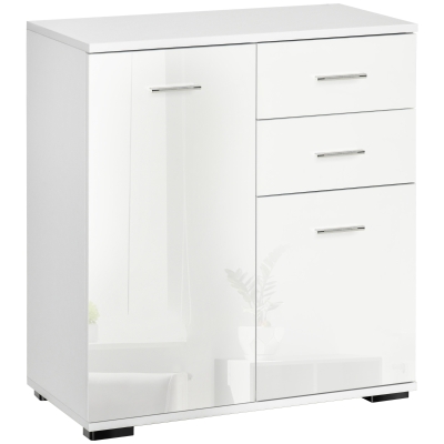 HOMCOM Modern High Gloss Sideboard Storage Cabinet White