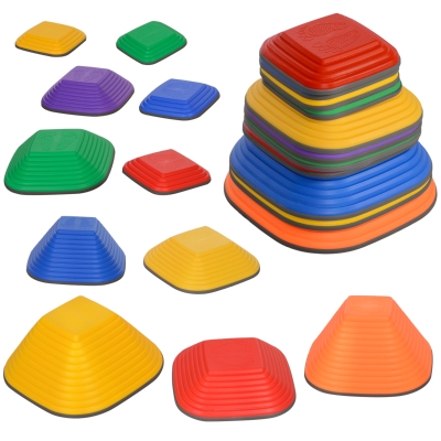 AIYAPLAY Balance Stepping Stones for Kids, 11PCs Non-Slip Stackable River Stones, Obstacle Courses for Balance & Motor Skills