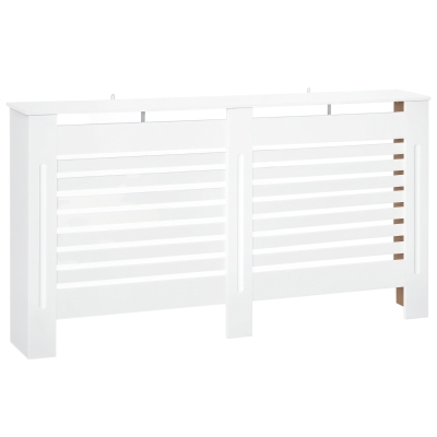 HOMCOM Copritermosifoni a Doghe con Ripiano 172x19x81 cm Bianco