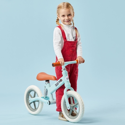 HOMCOM 12" Kids Balance Bike No Pedal Bicycle Adjustable Seat Toddler Training Bike W/ Shock Absorber 2 - 5 Years Blue