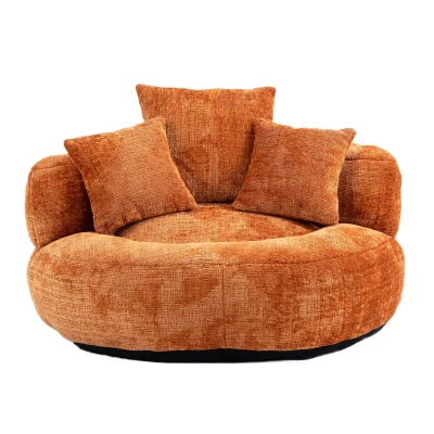 High Back Bean Bag Chair with Memory Foam Filling, Orange