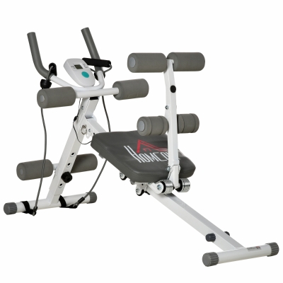 HOMCOM Adjustable Ab Trainer Sit-Up Bench with LCD Screen