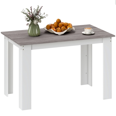 Masă Modernă de Dining pentru 4-6 Persoane 120x69x75 cm Gri și Alb