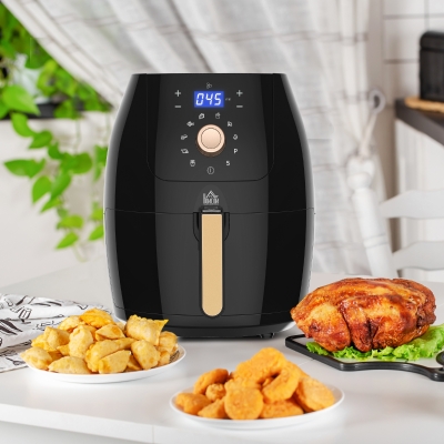 HOMCOM 1700W Air Fryer Over with 5.5L Capacity, Rapid Air Circulation, Digital Display, Adjustable Temperature, Timer for Healthy Oil Free Low Fat Cooking