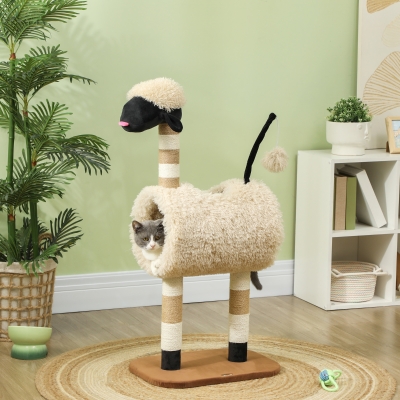 PawHut Albero Tiragraffi 48cmx 34cm x 98cm Marrone