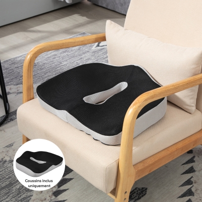 HOMCOM Coussin Ergonomique Coccyx Mémoire Housse Antidérapante