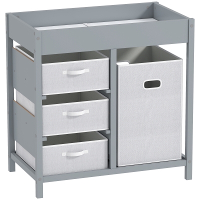 AIYAPLAY Baby Changing Unit 4-Drawer Storage Grey