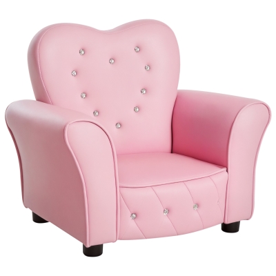HOMCOM Kids Armchair Toddler Chair Princess Pink