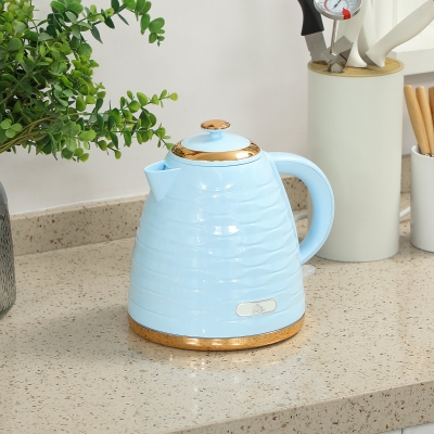 HOMCOM 3kW Honeycomb Kettle Rapid Boil Light Blue
