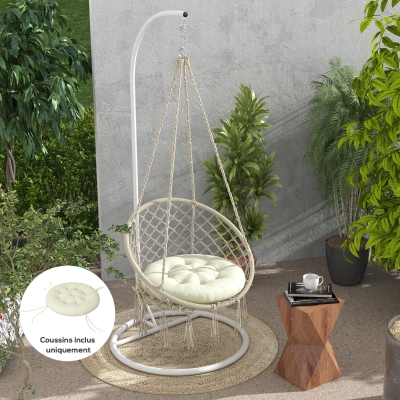 Outsunny Coussin Chaise Rond Ø80cm pour Fauteuil Cocon