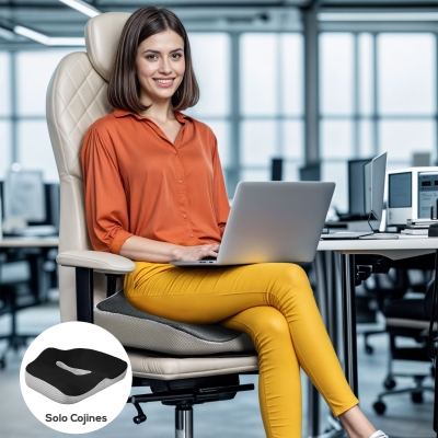 HOMCOM Cojín de Asiento de Espuma Viscoelástica con Base Antideslizante para Silla de Comedor Silla de Ruedas Negro