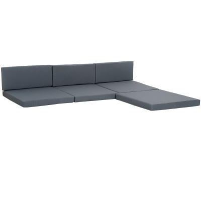 Outsunny 7-Piece Cushion Pad Set for Rattan Furniture Grey