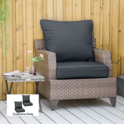 Outsunny Fade Resistant Cushion Set 63x55cm Dark Grey