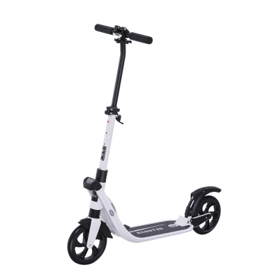 HOMCOM Folding Kick Scooter Adjustable White 14+ Teens