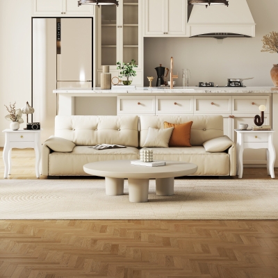HOMCOM Lot de 2 Tables d'Appoint Blanc 45x35x55 cm Salon/Chambre