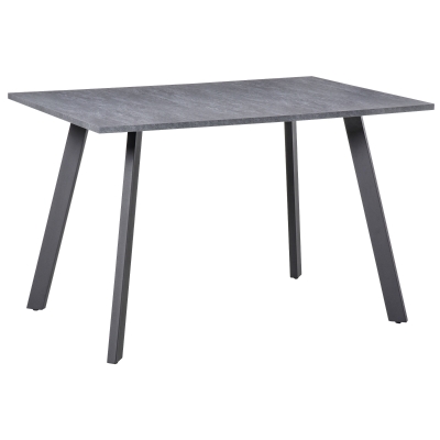 HOMCOM Dining Table Metal Legs Dark Grey Rectangle
