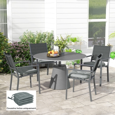 Outsunny Coussins Chaise Jardin Gris Polyester 43x41cm