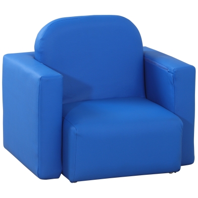 HOMCOM 2-in-1 Toddler Sofa Chair Blue 48x44x41cm