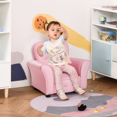HOMCOM Kids Toddler Chair Sofa Children Armchair Seating Playroom Seater Girl Pink