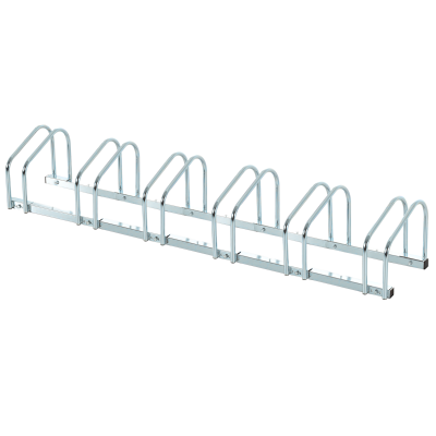 HOMCOM Estacionamento para 6 Bicicletas Suporte de Aço para Estacionar Bicicletas no Chão para Interior e Exterior 179x33x27 cm Prata