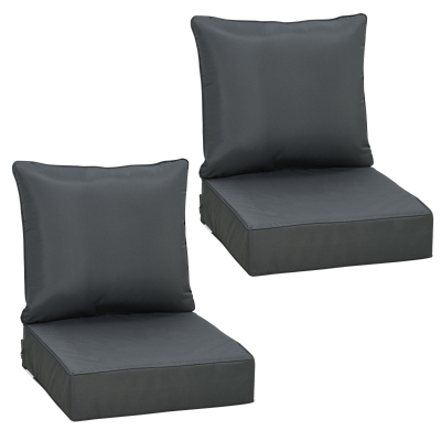 Outsunny Fade Resistant Cushion Set 63x55cm Dark Grey
