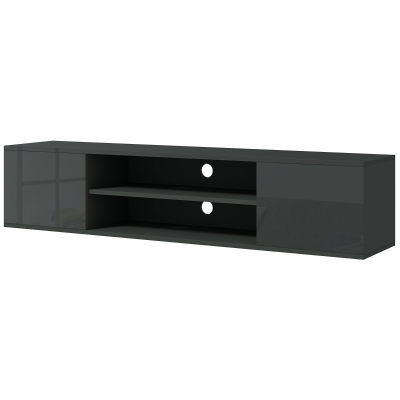 HOMCOM Wall-Mounted TV Stand Cabinet Grey for TVs up to 60"