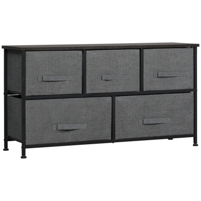Chest of Drawers 100W x 30D x 54Hcm Dark Grey