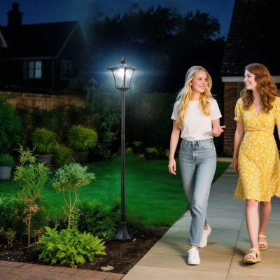 HOMCOM Lampadaire Extérieur Solaire LED 160cm Noir