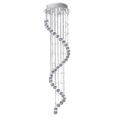 HOMCOM Modern Crystal Chandelier Chrome 30cm x 120cm