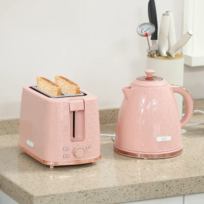 HOMCOM Kettle & Toaster Set 1.7L 3000W Light Pink