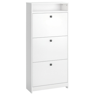 HOMCOM Shoe Storage Cabinet White with 3 Drawers
