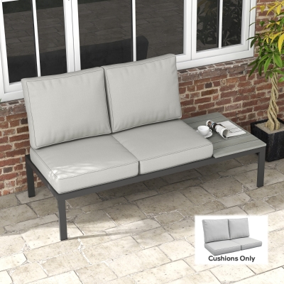 Outsunny 2-Seater Patio Chair Cushions Set Light Grey